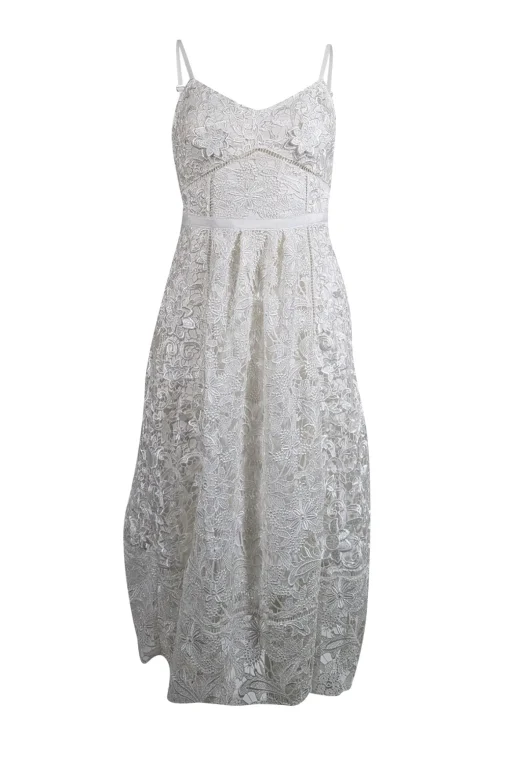 Ted Baker - Ivory Eyelet Lace Midi Dress Sz 4