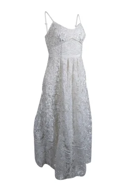 Ted Baker - Ivory Eyelet Lace Midi Dress Sz 4