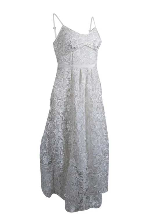 Ted Baker - Ivory Eyelet Lace Midi Dress Sz 4