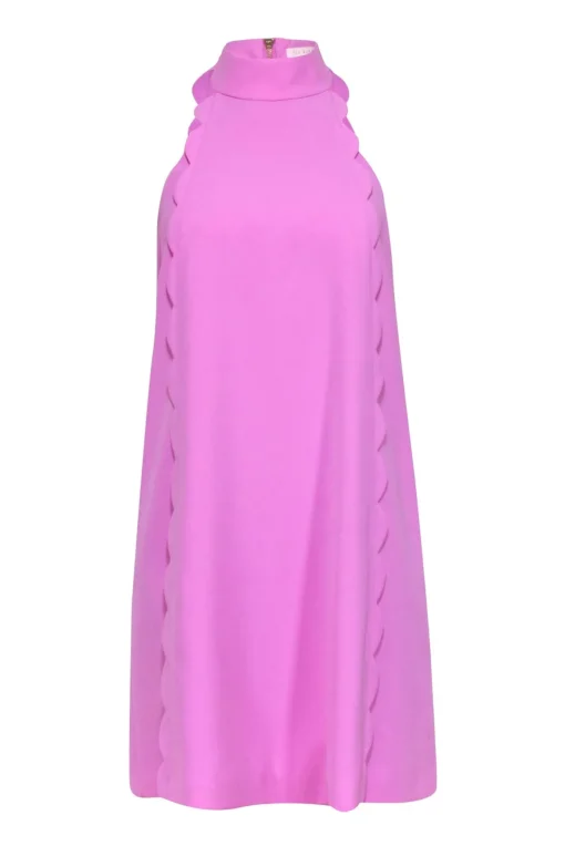 Ted Baker - Light Pink High Neck Tunic Dress w/ Scalloped Trim Sz 6