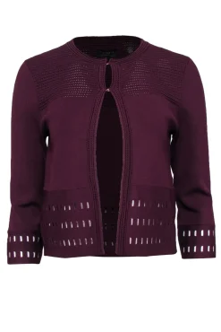 Ted Baker - Maroon Bandage-Style Cardigan w/ Cutout Trim Sz 6