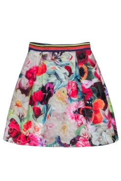 Ted Baker - Multicolor Swirly Floral Print Pleated Flare Skirt Sz 4