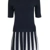 Ted Baker - Navy Knit Pleated Bottom Dress Sz 4
