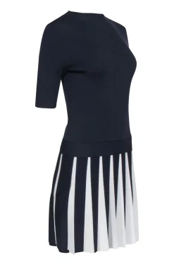 Ted Baker - Navy Knit Pleated Bottom Dress Sz 4
