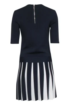 Ted Baker - Navy Knit Pleated Bottom Dress Sz 4