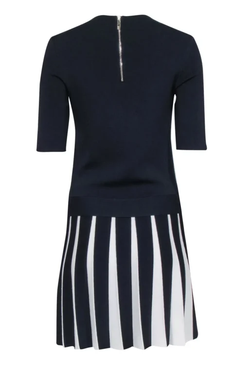 Ted Baker - Navy Knit Pleated Bottom Dress Sz 4