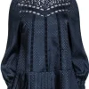Ted Baker - Navy Polka Dot Print w/ Lace Trim Detail Sz 4