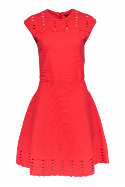 Ted Baker - Neon Coral Knit Dress Sz 10