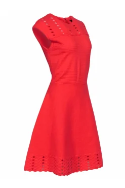 Ted Baker - Neon Coral Knit Dress Sz 10