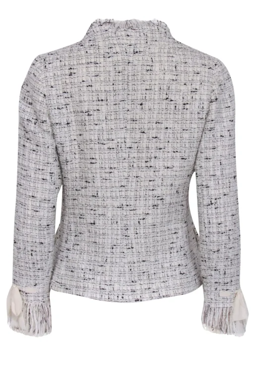 Teri Jon - Ivory & Black Tweed Button Front Jacket Sz 6