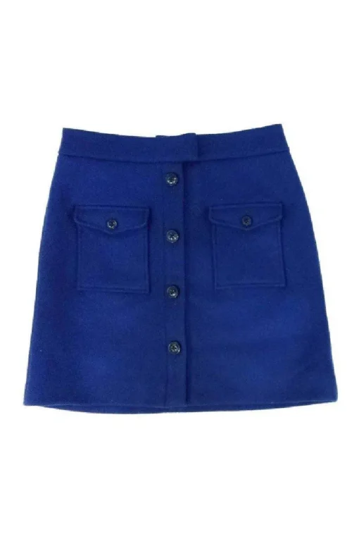 Thakoon - Navy Double Pocket Front Wool Skirt Sz 6