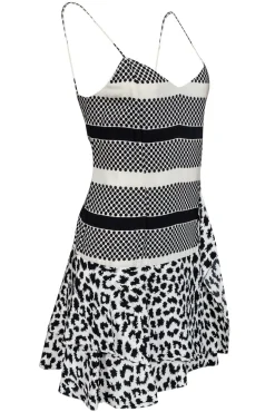 Thakoon Addition - Black & White Multi-Patterned Slip Dress Sz 8