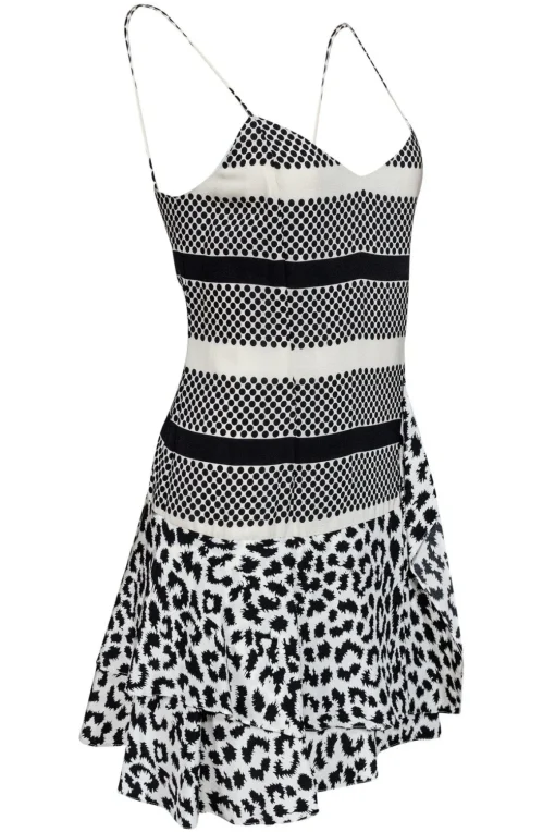 Thakoon Addition - Black & White Multi-Patterned Slip Dress Sz 8