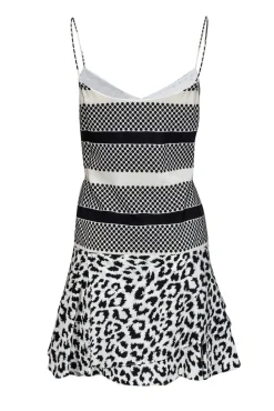Thakoon Addition - Black & White Multi-Patterned Slip Dress Sz 8