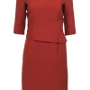 The Fold - Burnt Orange Quarter Sleeve Midi Dress Sz 10
