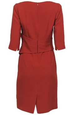 The Fold - Burnt Orange Quarter Sleeve Midi Dress Sz 10