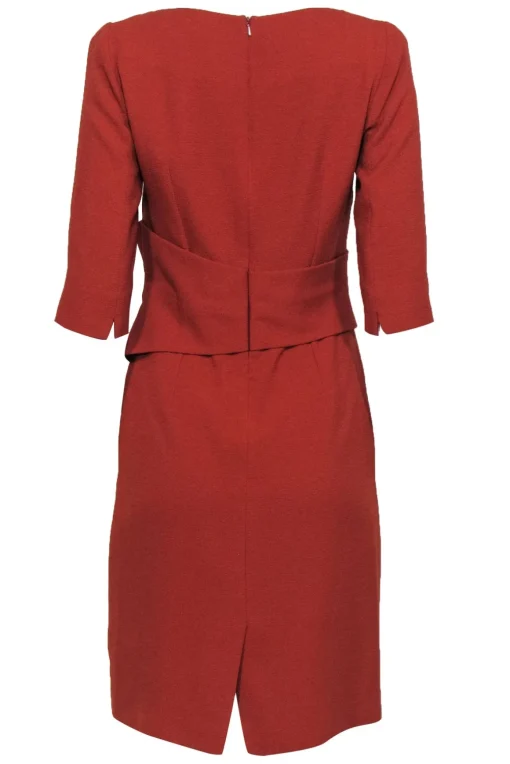 The Fold - Burnt Orange Quarter Sleeve Midi Dress Sz 10