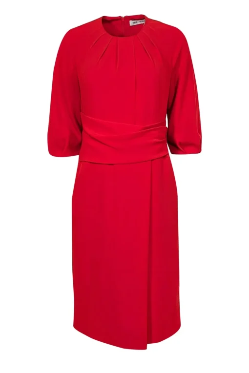 The Fold - Red Cropped Sleeve Knee Length Dress Sz 4