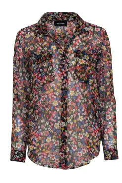 The Kooples - Black & Multi Color Floral Button Down Top Sz S