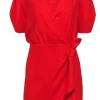 The Kooples - Red Puff Sleeve Wrap Dress Sz 10