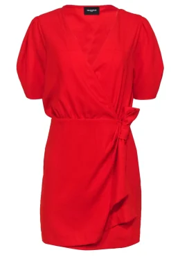 The Kooples - Red Puff Sleeve Wrap Dress Sz 10