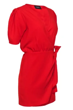 The Kooples - Red Puff Sleeve Wrap Dress Sz 10