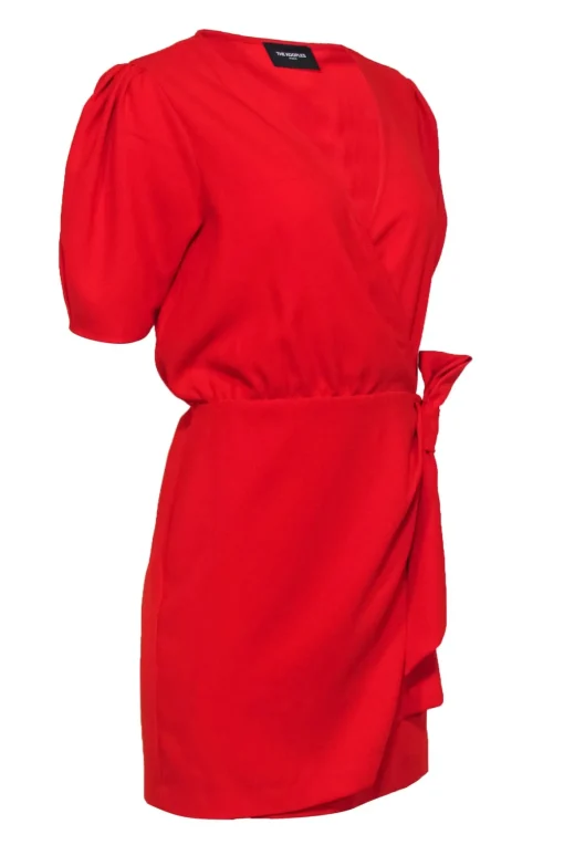 The Kooples - Red Puff Sleeve Wrap Dress Sz 10
