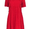 The Kooples - Red Textured Short Sleeve Shift Dress Sz S