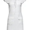 The Kooples - White Textured Lace-Up Bodycon Dress Sz 2