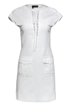 The Kooples - White Textured Lace-Up Bodycon Dress Sz 2