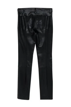 The Row - Black Shiny Leather Skinny Pants Sz 0