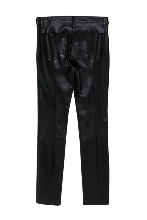 The Row - Black Shiny Leather Skinny Pants Sz 0