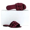 The Row - Oxblood Satin "Ellen" Slide Sandals Sz 7