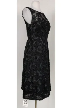 Theia - Black Embroidered Sequin Dress Sz 10