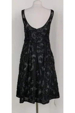 Theia - Black Embroidered Sequin Dress Sz 10