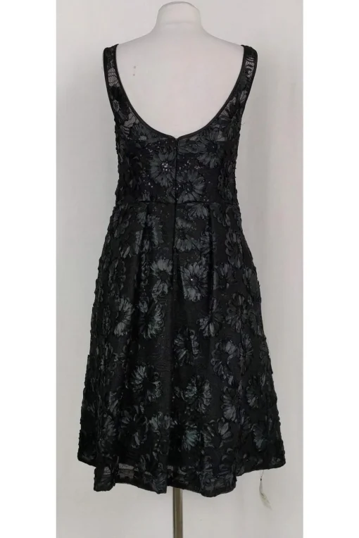 Theia - Black Embroidered Sequin Dress Sz 10