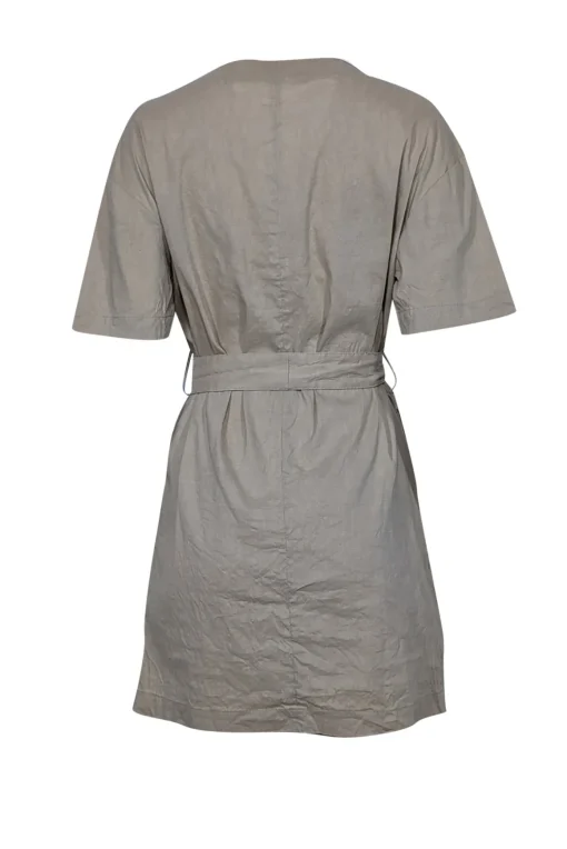 Theory - Beige Linen Blend Belted Shift Dress Sz 4