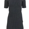 Theory - Black & Grey Geometric Print Short Sleeve Bodycon Dress Sz 2