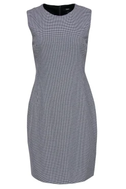 Theory - Black & White Houndstooth Sleeveless Sheath Dress Sz 8
