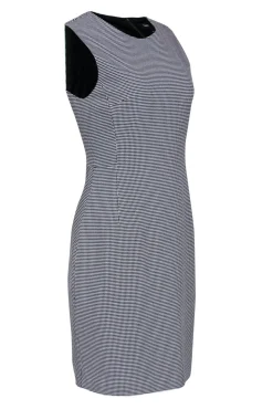 Theory - Black & White Houndstooth Sleeveless Sheath Dress Sz 8