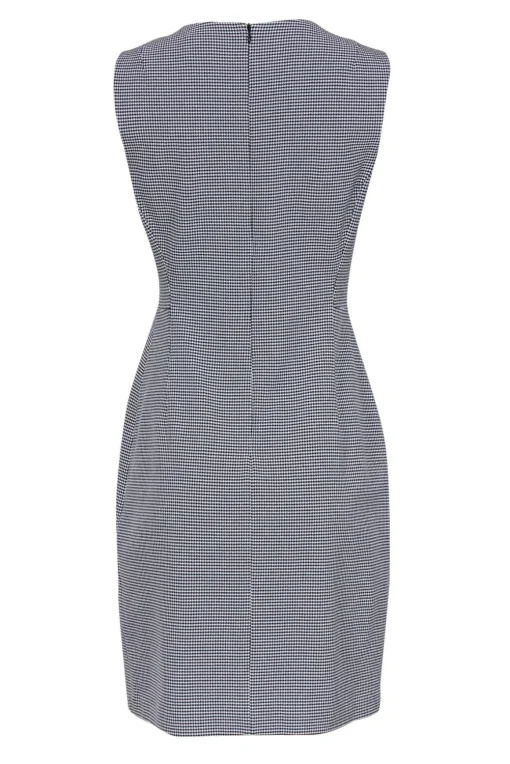 Theory - Black & White Houndstooth Sleeveless Sheath Dress Sz 8