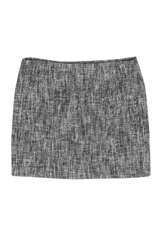 Theory - Black & White Marbled Tweed Miniskirt Sz 2