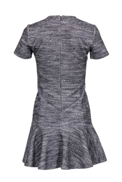 Theory - Black & White Tweed Dress w/ Flounce Hem Sz 2