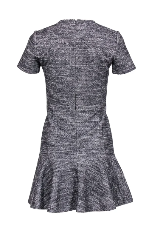 Theory - Black & White Tweed Dress w/ Flounce Hem Sz 2