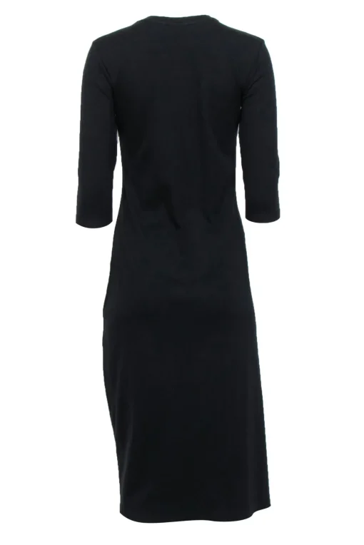 Theory - Black Knit Midi Dress w/ Buttoned Slit Sz M