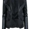 Theory – Black Leather Blazer Jacket w/ Front Lapels Sz M