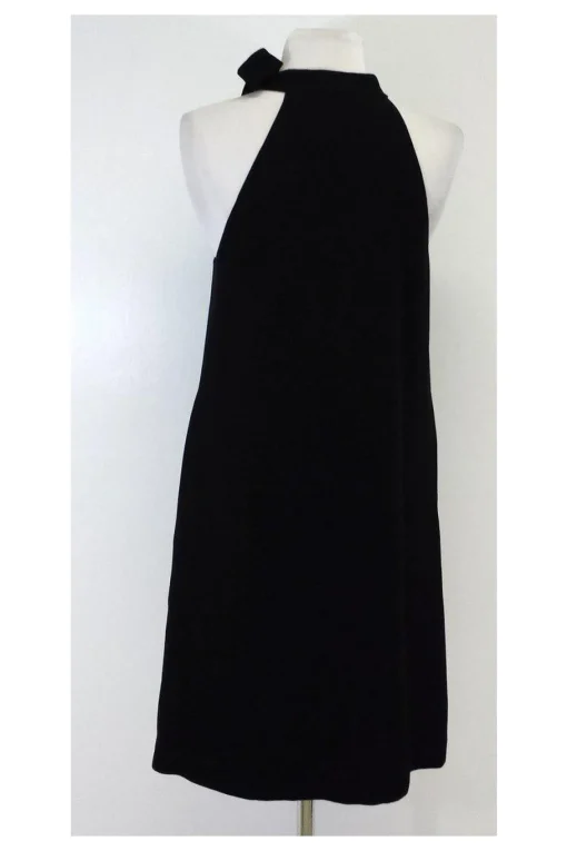 Theory - Black Pleated High Neck Dress Sz 2