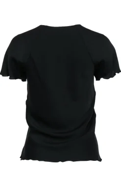 Theory - Black Short Sleeve Button-Front Silk Blouse Sz P
