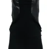 Theory - Black Strapless Bodycon Dress w/ Faux Leather Paneling Sz 6