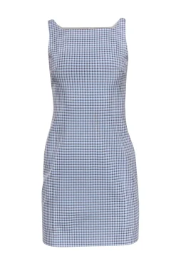 Theory - Blue & Beige Plaid Shift Dress Sz 2